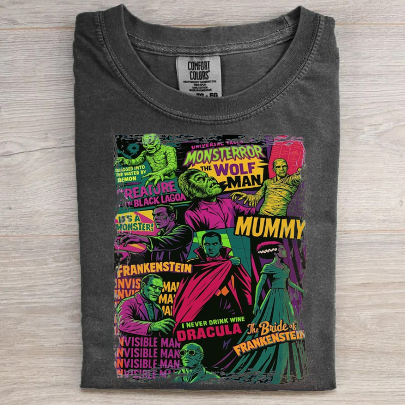 Vintage Horror Movie Graphic T-shirt