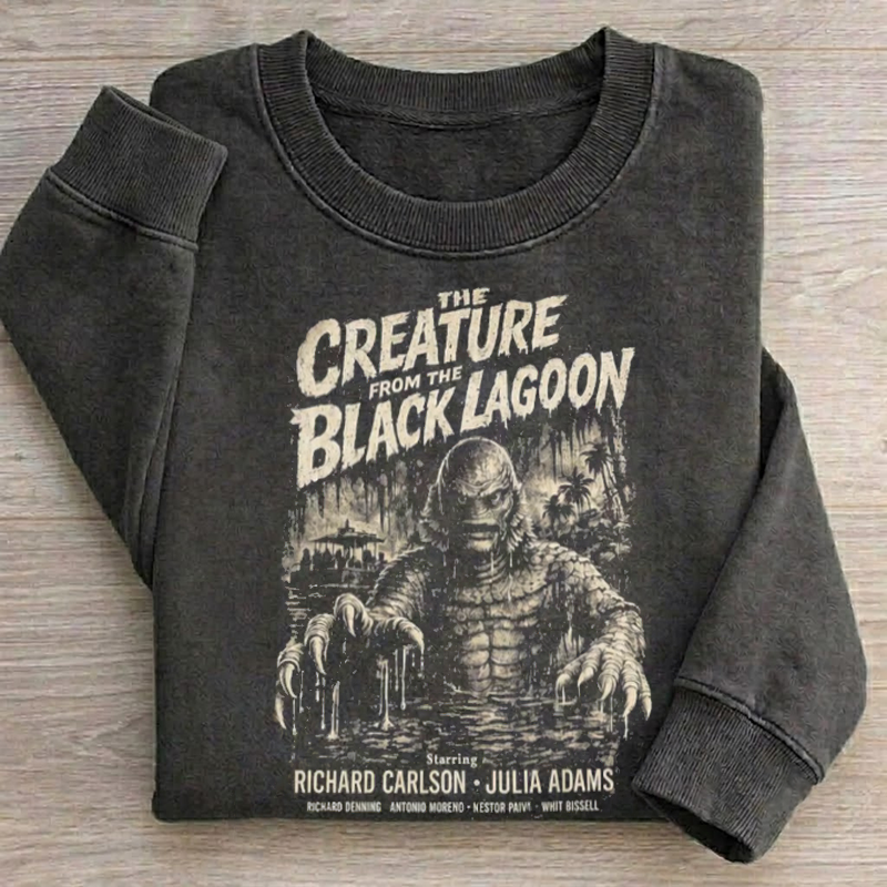 Vintage Horror Movie Graphic Sweatshirt