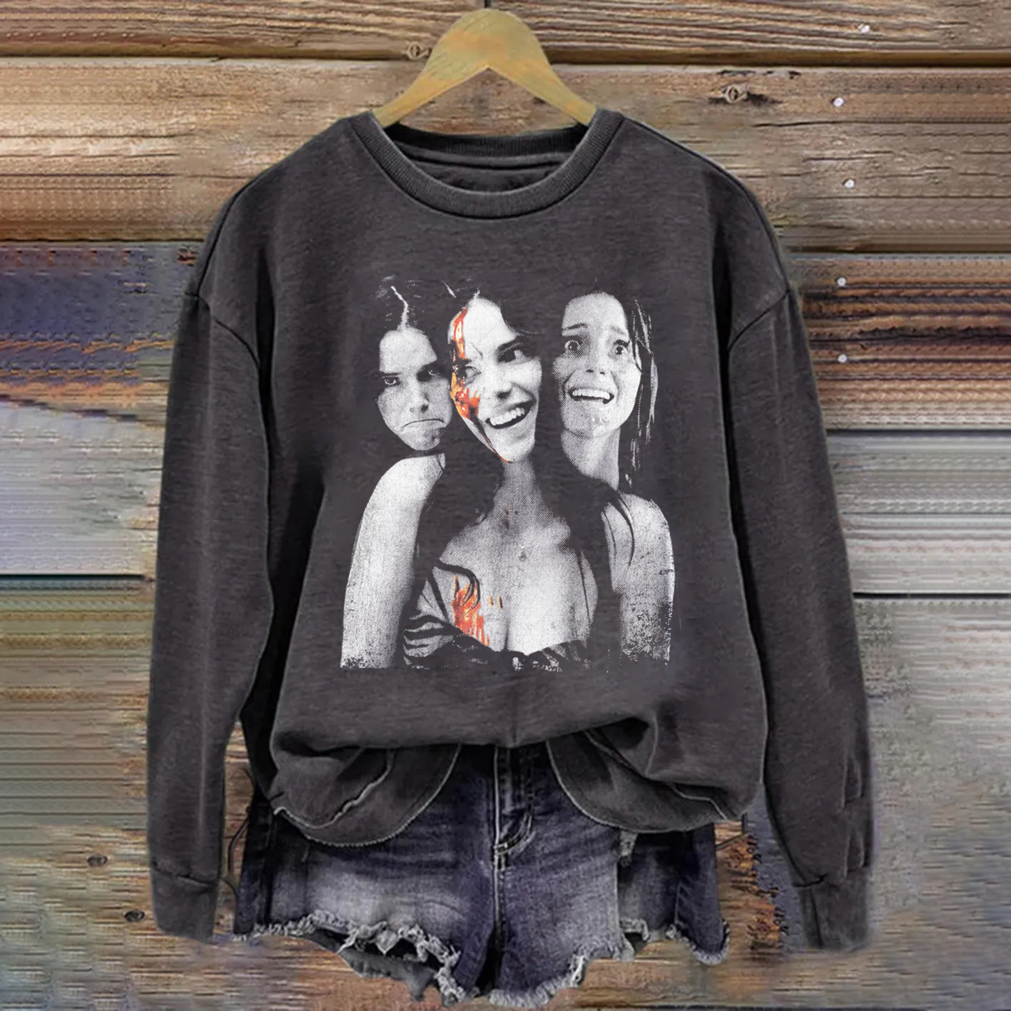 Vintage Horror Movie Graphic Sweatshirt