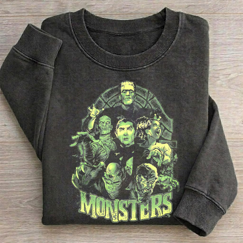 Vintage Horror Movie Graphic Sweatshirt
