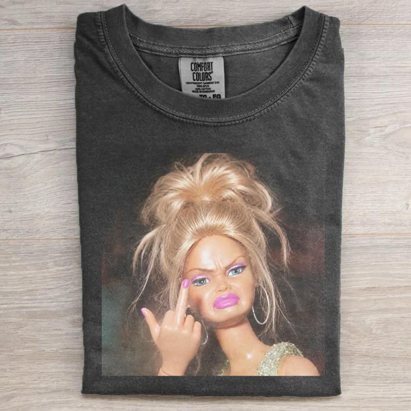 Shocked Funny Doll Graphic T-shirt