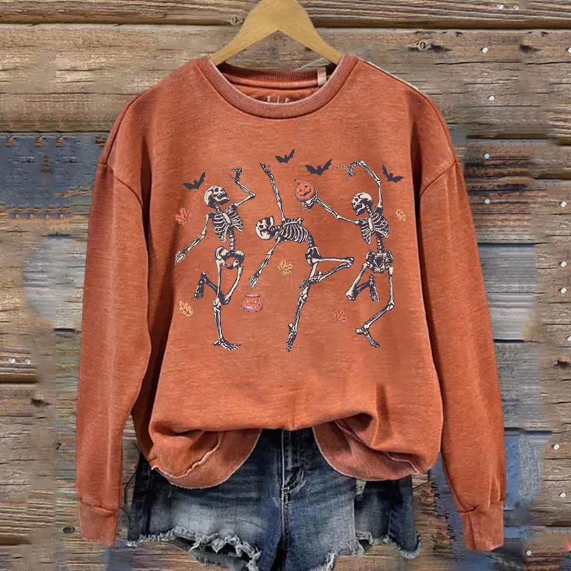 Dancing Skeleton Halloween Sweatshirt