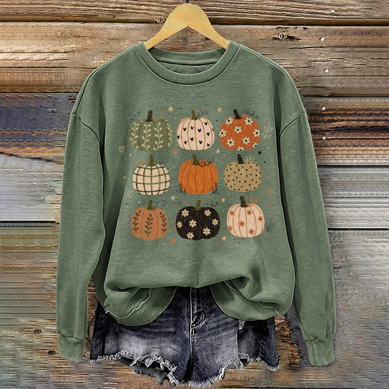 Cute Fall Pumpkin Pattern Sweatshirt