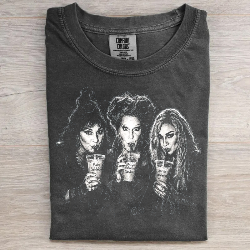 Iced Coffee Halloween Characters T-shirt