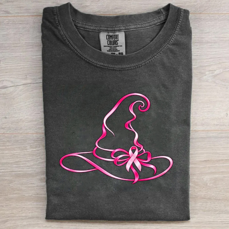 Breast Cancer Awareness Witch Hat T-shirt