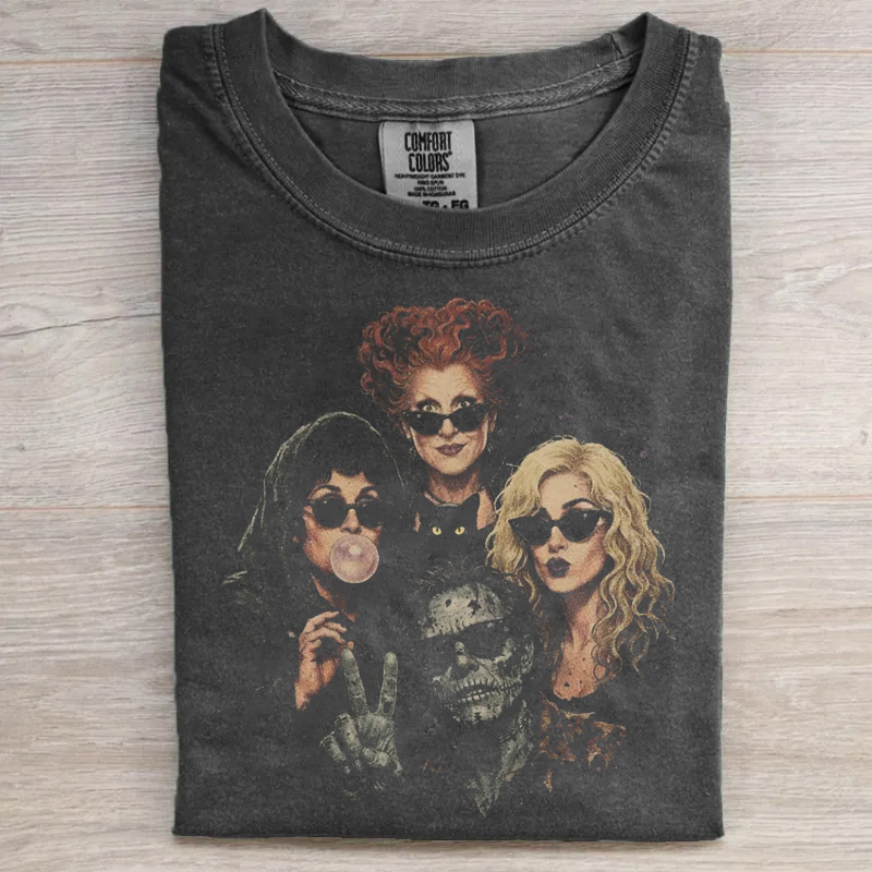 Retro Halloween Hocus Pocus Portrait Selfie T-shirt