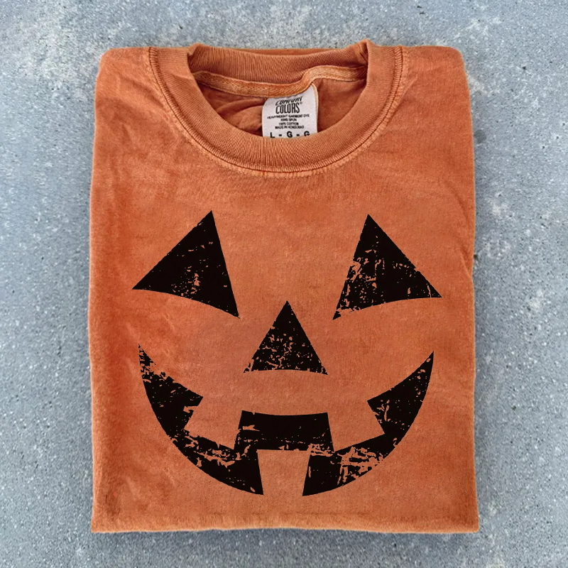 Distressed Pumpkin Face T-shirt
