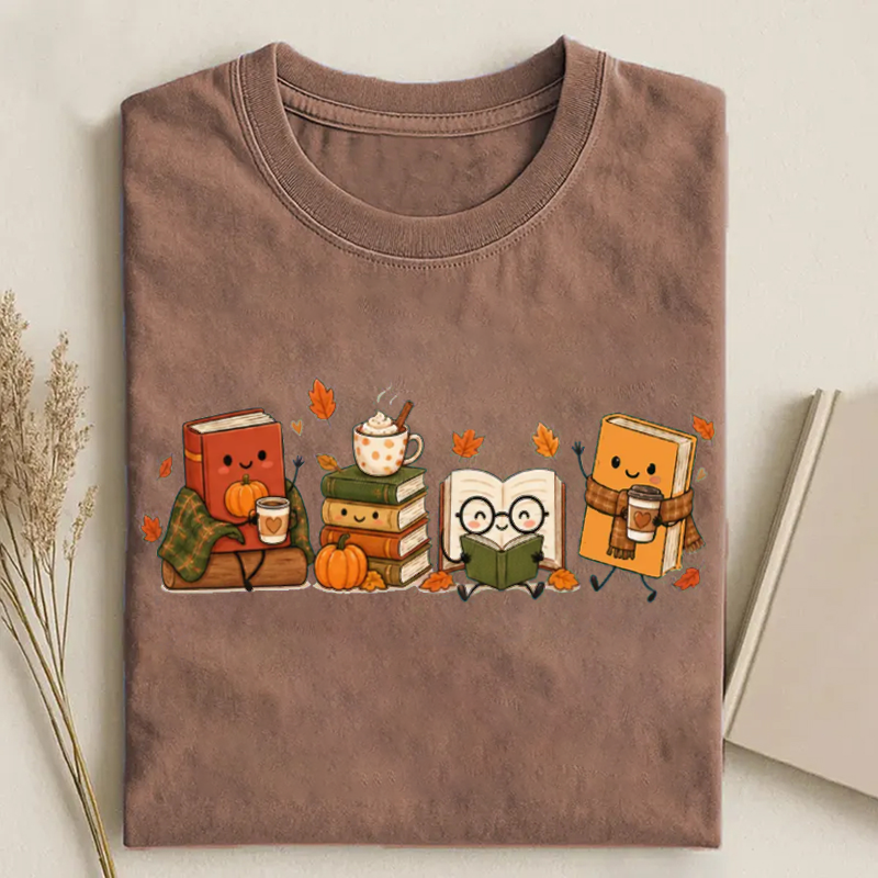 Autumn Reading Coffee T-shirt
