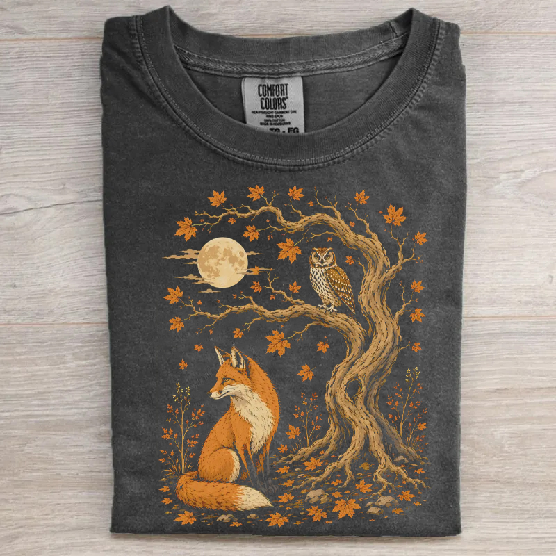 Fox and Owl Autumn T-shirt