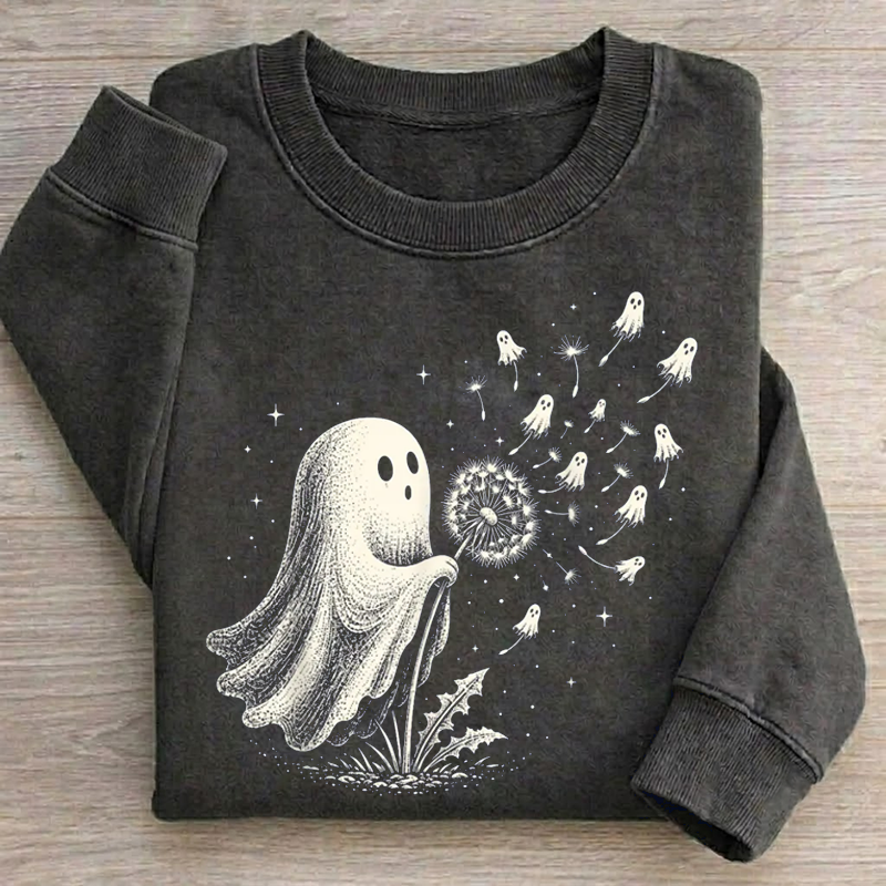 Cute Ghost Blowing Dandelion Wish Sweatshirt