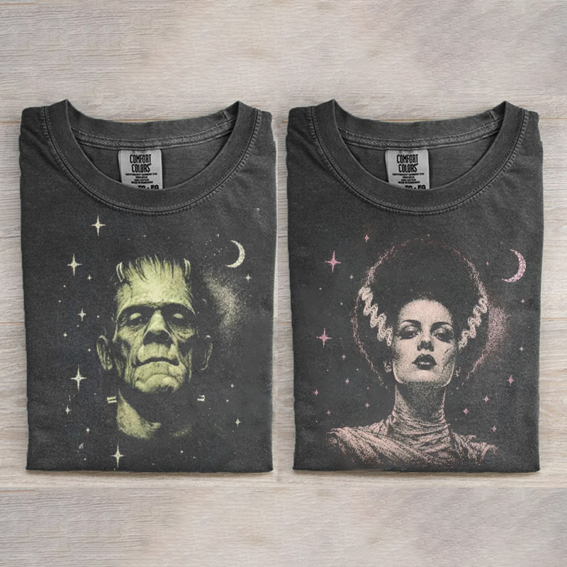 Frankenstein Monster and Bride Matching T-shirt