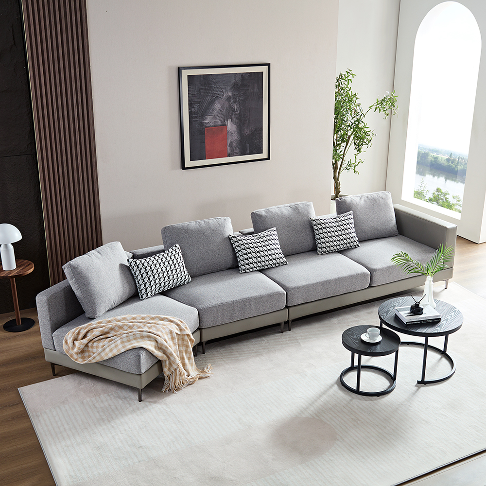 Montary Modern Sectional Sofa, Luxury fabric Couch Sectional Chaise Lounge