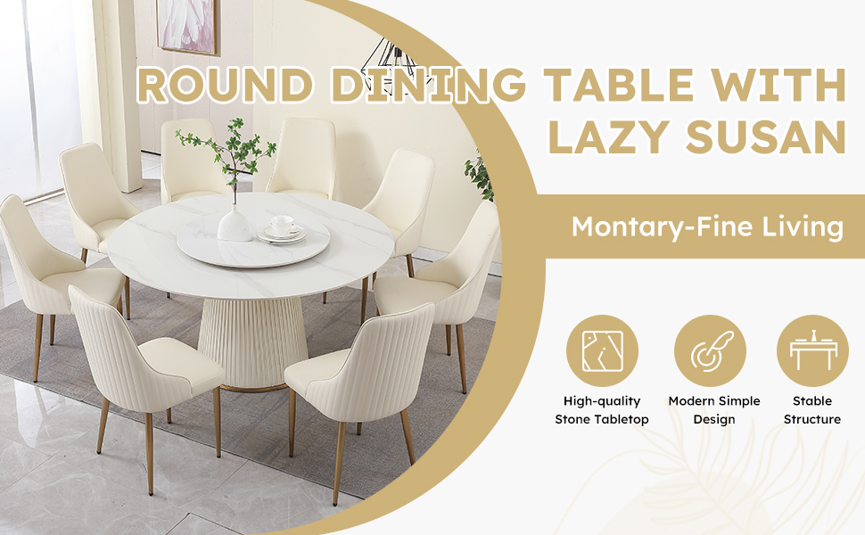 Round Dining Table with Lazy Susan 1