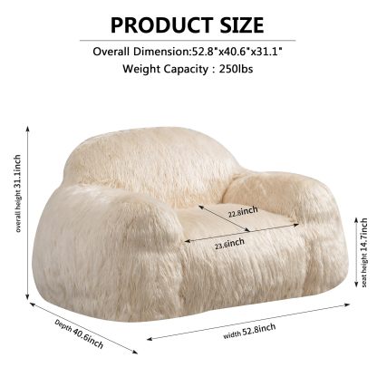 Montary Bean Bag Chair Lazy Sofa High Density Foam Padded Modern Accent Chair