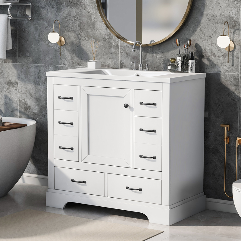Montary 36" Bathroom Vanity with Sink Combo Six Drawers