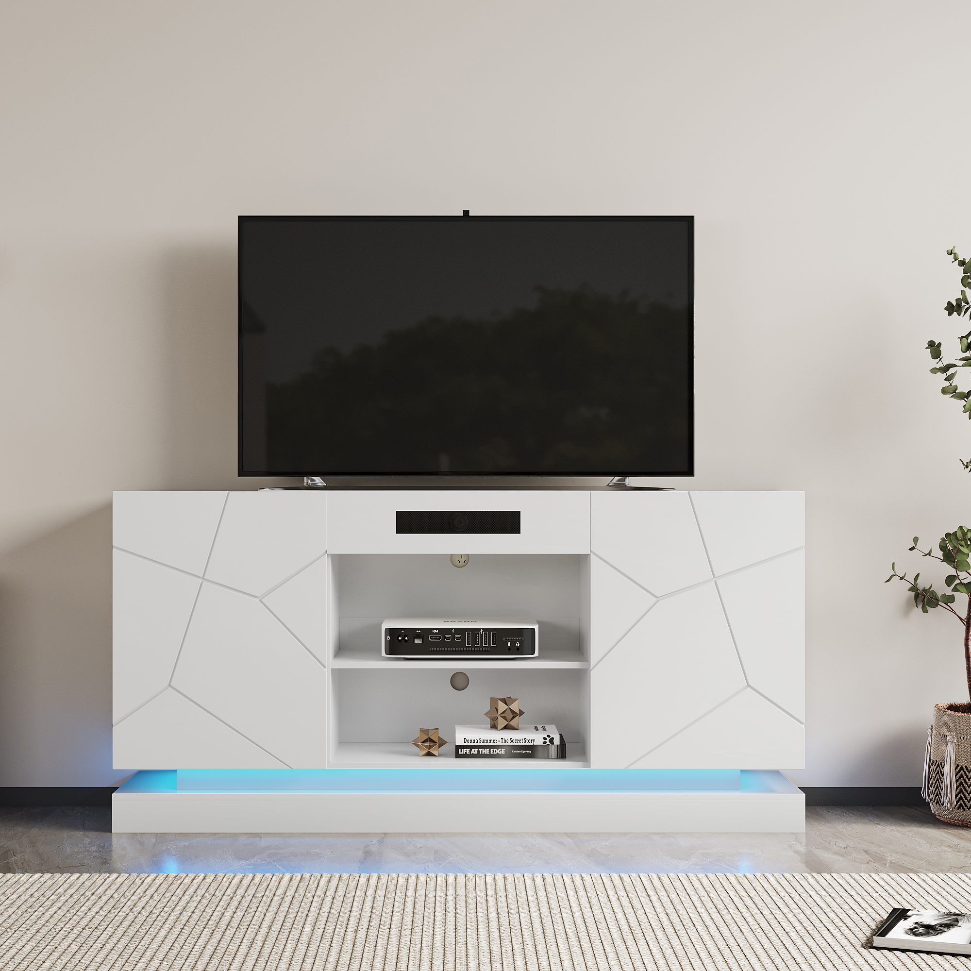 Montary TV Cabinet with Bluetooth Speaker - Modern Entertainment
