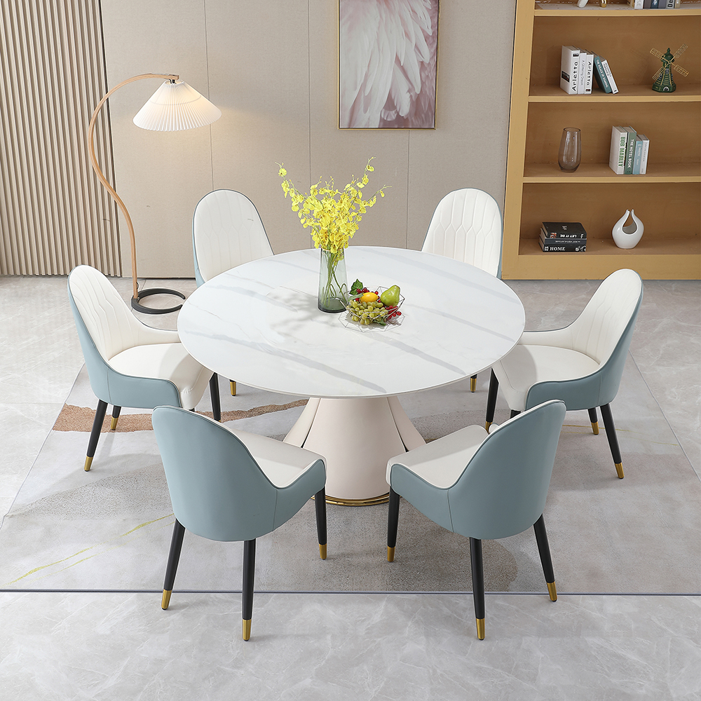 Montary® 53“ Sintered Stone Round Dining Table Set