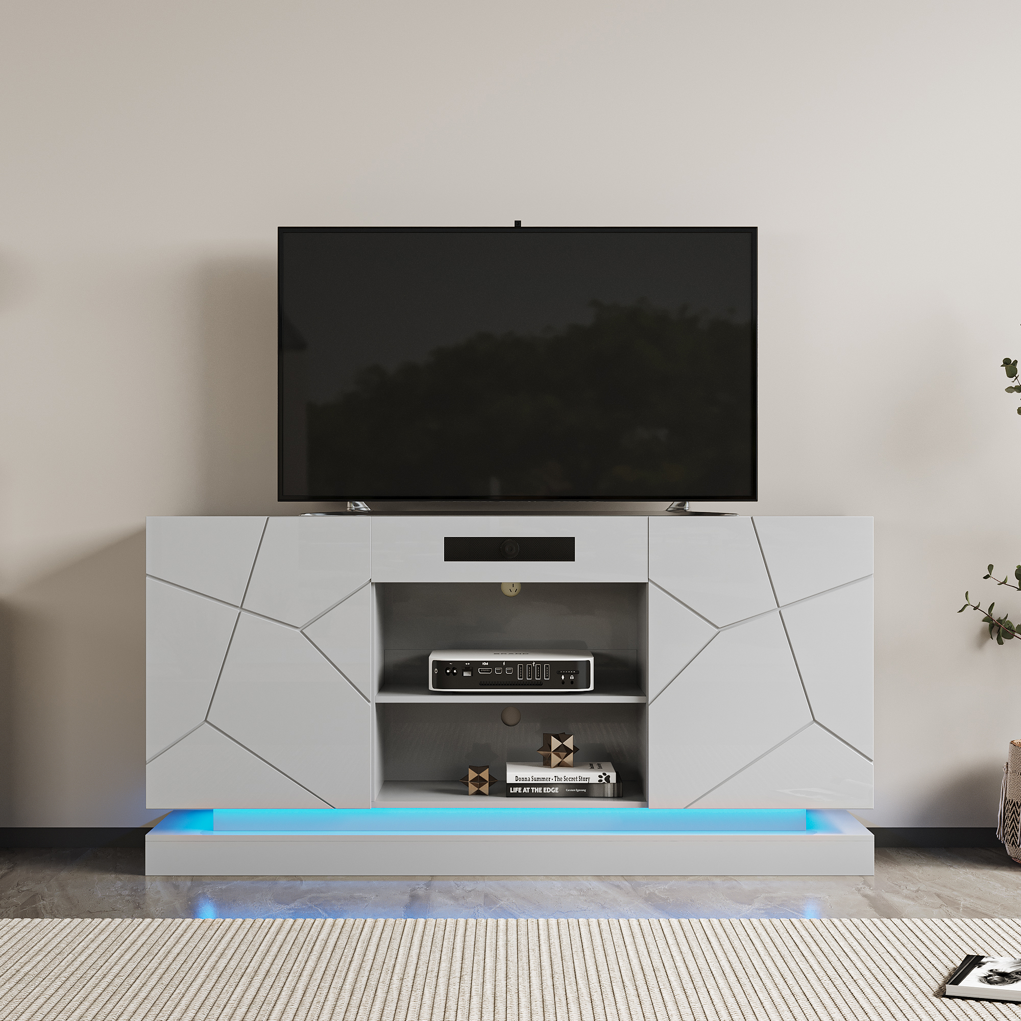Montary TV Cabinet with Bluetooth Speaker - Modern Entertainment