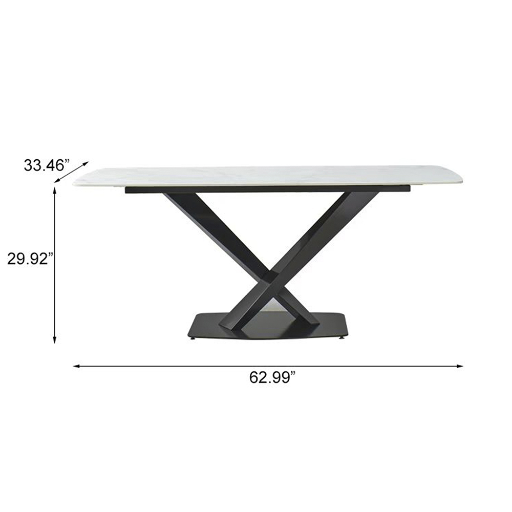 Montary® 63" Artificial Stone Dining Table with Black Frame