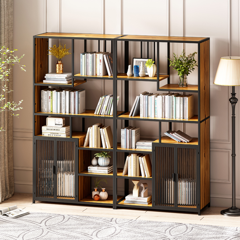 Montary Multipurpose Combined Type Bookshelf Storage Rack with Enclosed Storage Cabinet