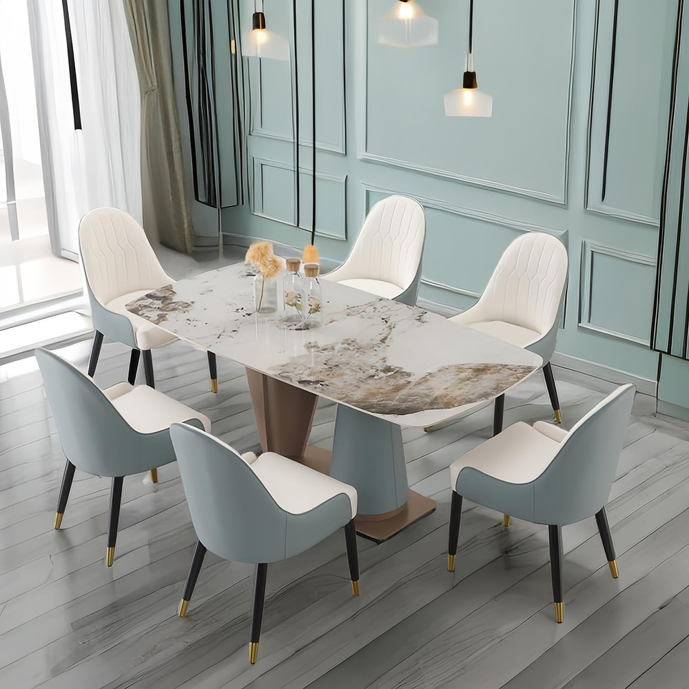 Marble stone 2024 dining table set