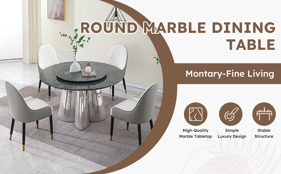 Marble Round Dining Table 1