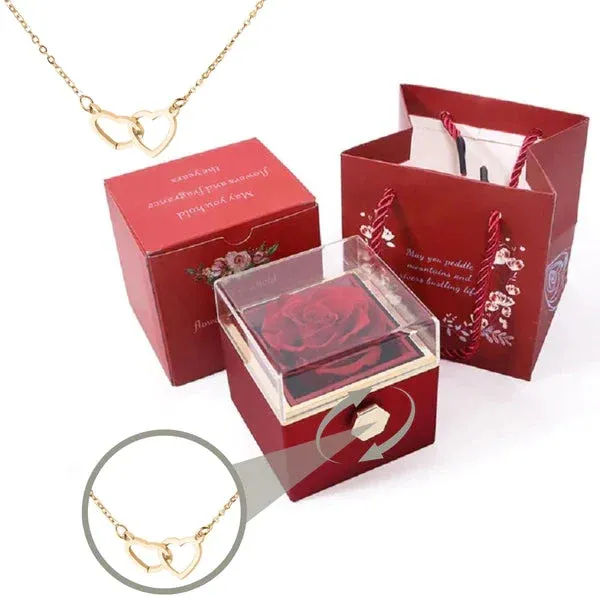 Eternal Rose Box - Colier personalizat gravat