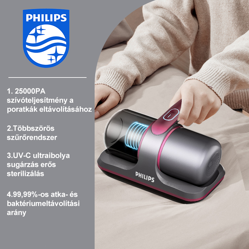Philips otthoni UV sterilizáló vezeték nélküli poratkák eltávolítója