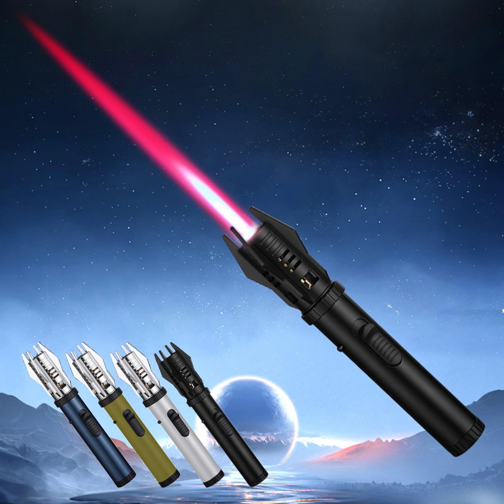 💥💥(FRETE GRATUITO) - Isqueiro de chama de sabre de luz à prova de vento 360°