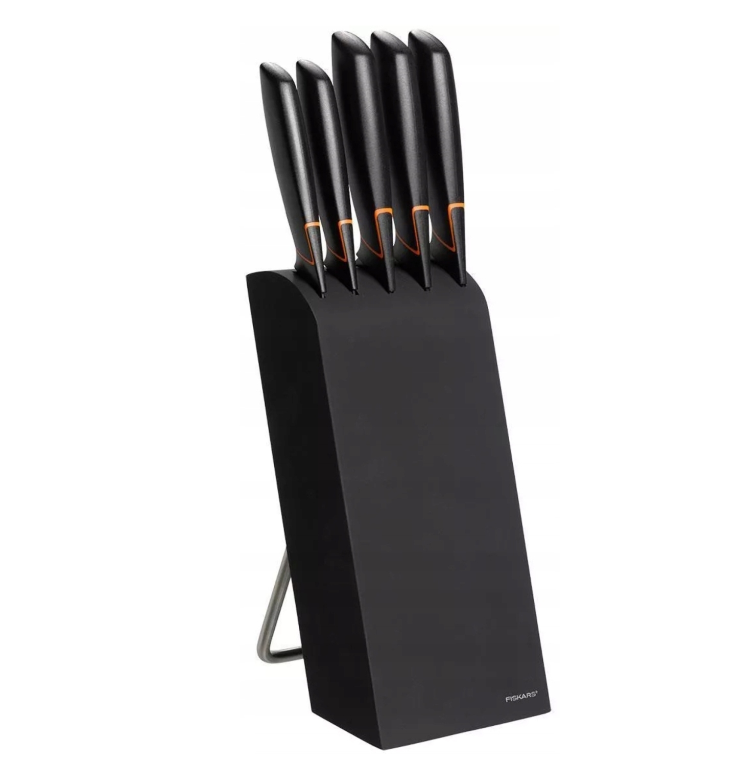 5 DB-OS KÉSKÉSZLET FISKARS EDGE BLOKKBAN, ÉLES KONYHAKÉS + ÉLEZŐ SZETT