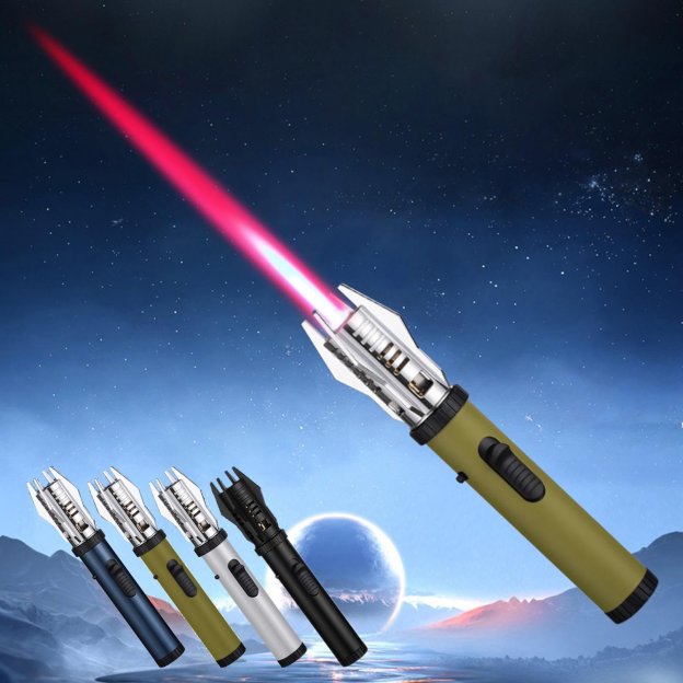 💥💥(FRETE GRATUITO) - Isqueiro de chama de sabre de luz à prova de vento 360°