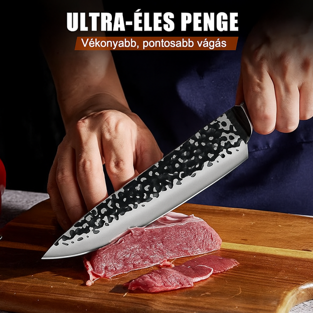 3PCS konyhakés készlet: 8" Szakács, 7„ Nakiri, 5” Hasznos kés. Kovácsolt, magas széntartalmú rozsdamentes acélból készült a kivételes élesség és tartósság érdekében, Modern főzés Vágás AjándékdobozKonyhai eszközök.