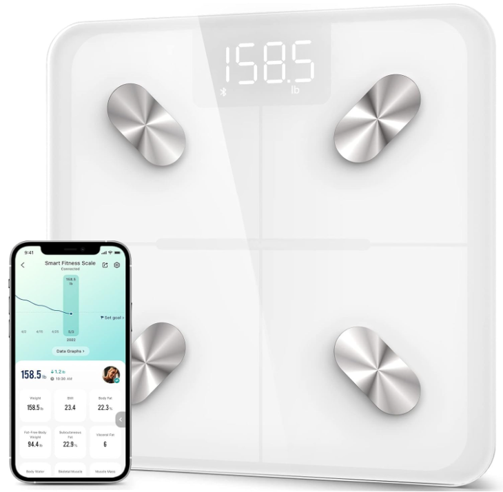 Intelligens súly- és zsírszázalékmérleg, digitális fürdőszobai pontos súlymérő, BMI Muscle emberek számára, Bluetooth elektronikus testösszetétel-figyelő szinkronizálva az alkalmazással
