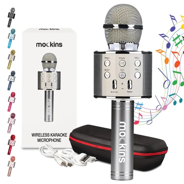 Φορητό μικρόφωνο Karaoke - Μικρόφωνο με ενσωματωμένο ηχείο Bluetooth - Συμβατό με συσκευές IOS και Android