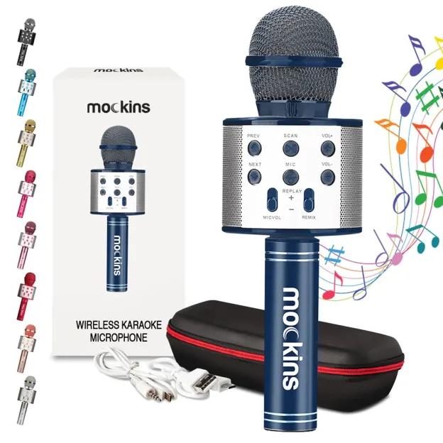 Φορητό μικρόφωνο Karaoke - Μικρόφωνο με ενσωματωμένο ηχείο Bluetooth - Συμβατό με συσκευές IOS και Android