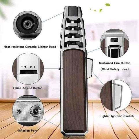 🎁Christmas Pre-Sale 50% OFF-🔥Windproof Straight Torch Blue Flame Lighter