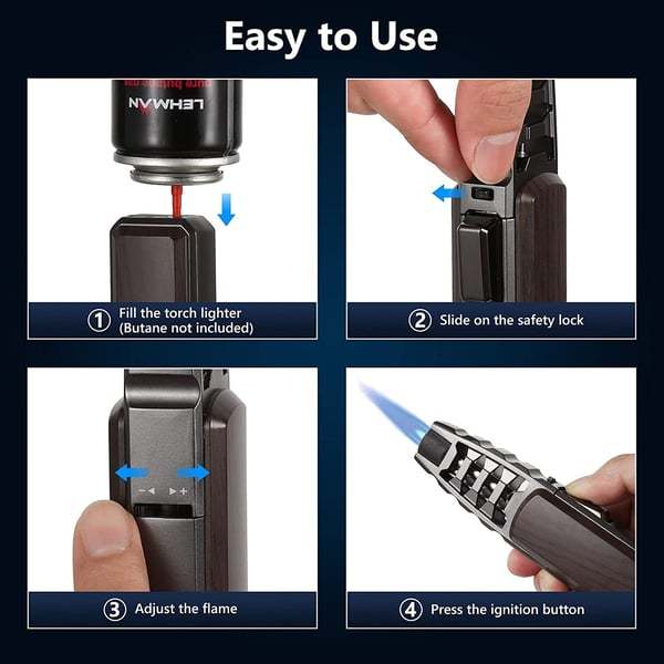 🎁Christmas Pre-Sale 50% OFF-🔥Windproof Straight Torch Blue Flame Lighter