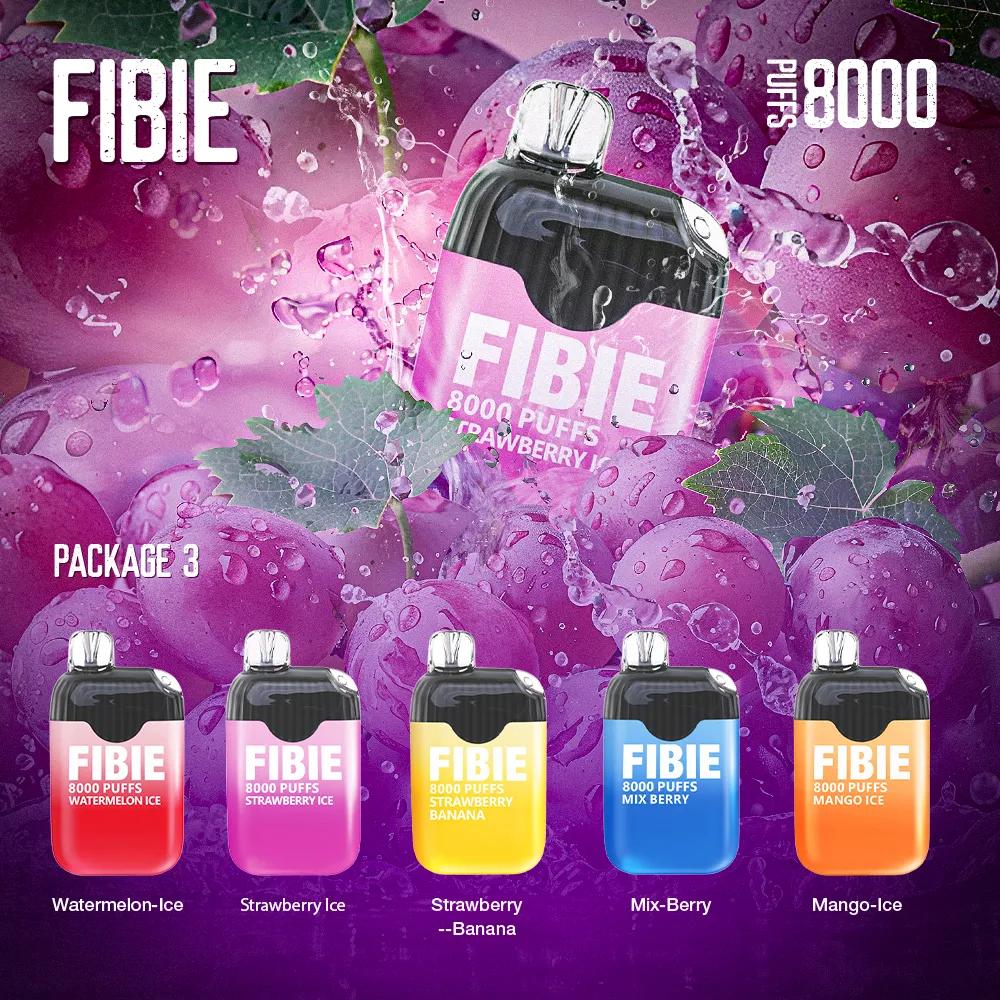 Bețe de țigară electronică de unică folosință FIBIE 8000 (seria 15 arome)