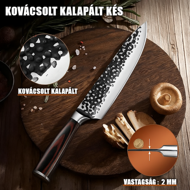 3PCS konyhakés készlet: 8" Szakács, 7„ Nakiri, 5” Hasznos kés. Kovácsolt, magas széntartalmú rozsdamentes acélból készült a kivételes élesség és tartósság érdekében, Modern főzés Vágás AjándékdobozKonyhai eszközök.