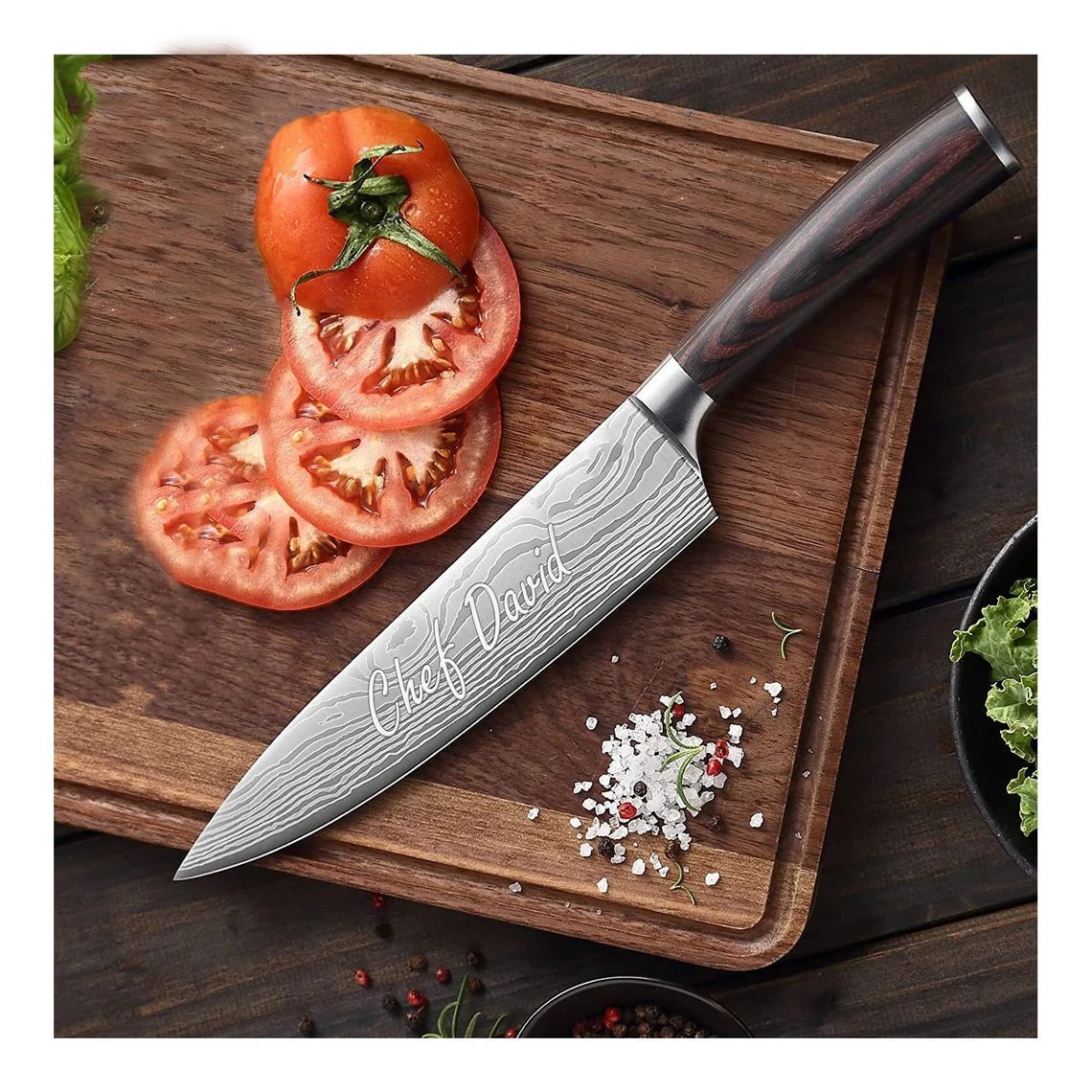 Personalized CHEF KNIFE Chefs Knive Kitchen Cooking Home Housewarming Gifts for Him Dad Men Custom Engraved Gifts for Her Mom Women