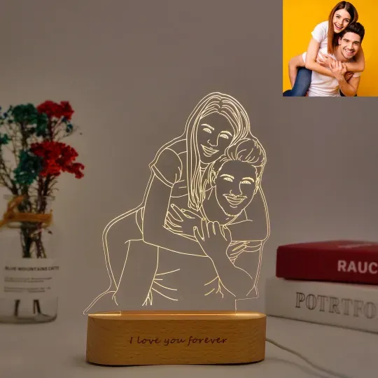 ✨ Lampă foto personalizată cu gravură 3D ✨ Combinația perfectă între artă și tehnologie! Salvează amintiri unice! 🎉