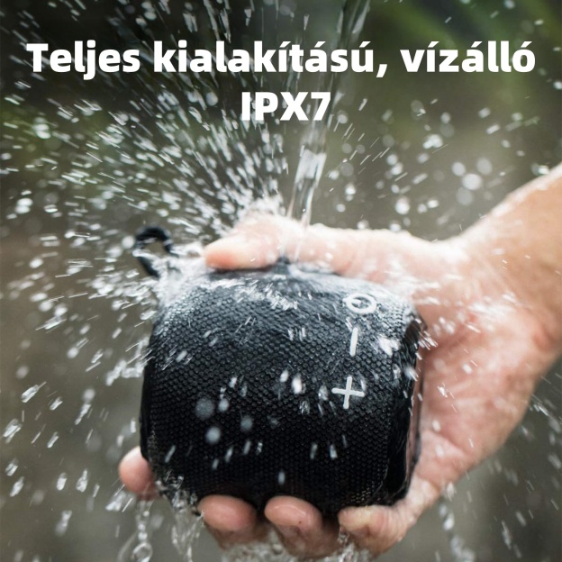 FIGMASU hordozható Bluetooth hangszórók vezeték nélküli mini hangszóró Bluetooth 5.0, 360 HD Surround Sound sztereó, IPX7 vízálló utazáshoz, medencéhez és kültéri zuhany hangszóró