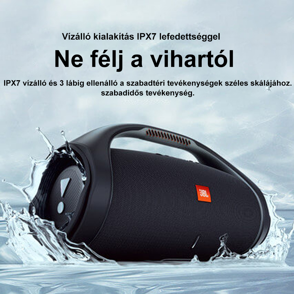 JBL Boombox 3 hordozható hangszóró vezeték nélküli Bluetooth streameléssel, IP67 por- és vízálló
