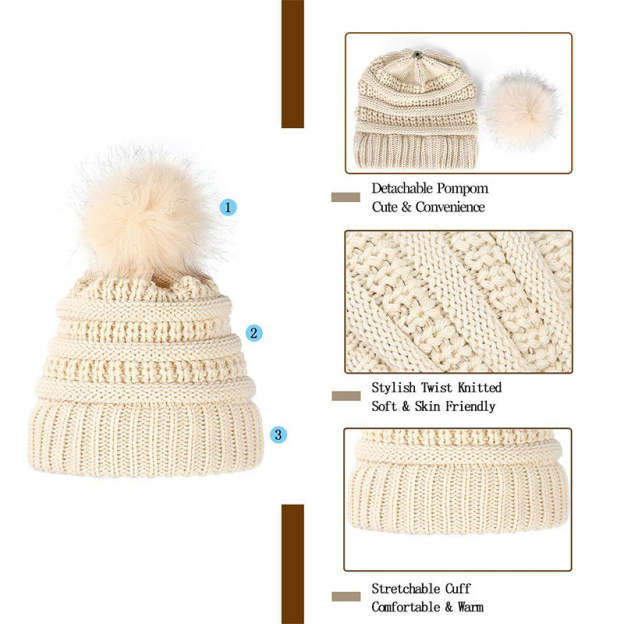New Warm Detachable One-Piece Big Wave Wig Knit Hat（50% OFF）