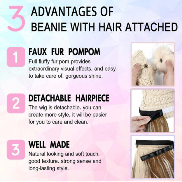 New Warm Detachable One-Piece Big Wave Wig Knit Hat（50% OFF）