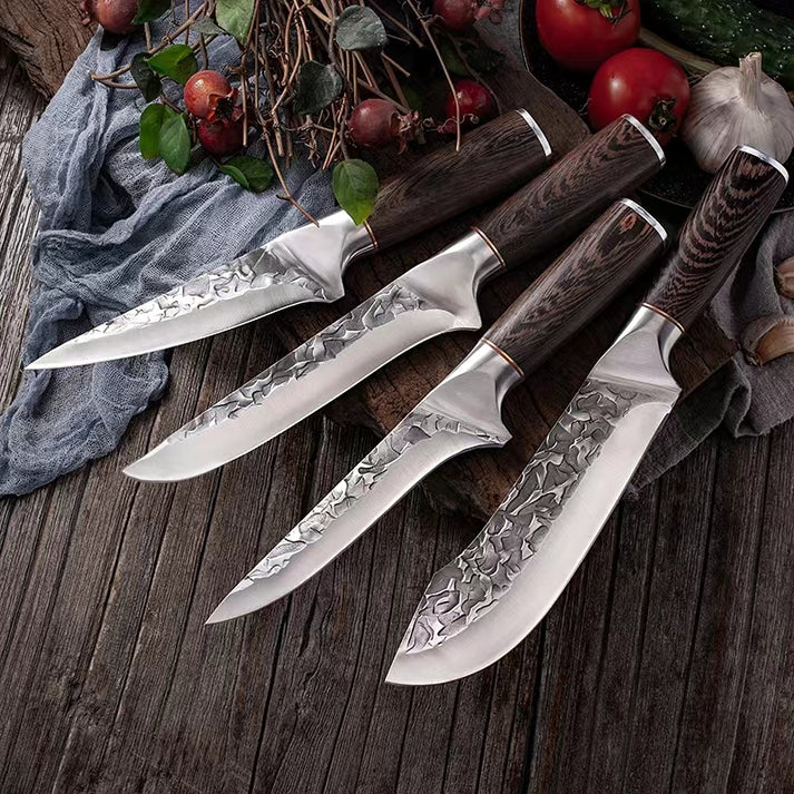 🔪✨ Conjunto Premium Damasco de 4 peças: O presente perfeito para o entusiasta experiente da cozinha e entusiasta de atividades ao ar livre! 🎁🍳