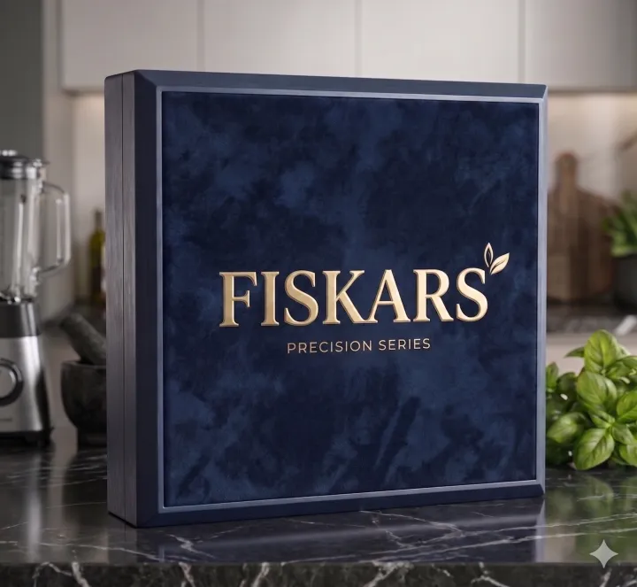 Luxusná 5-dielna sada nožov FISKARS z pravej damaškovej ocele + Stojan ZADARMO