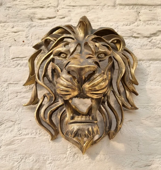 🦁 Reperto raro - Scultura da parete a testa di leone di grandi dimensioni🎁