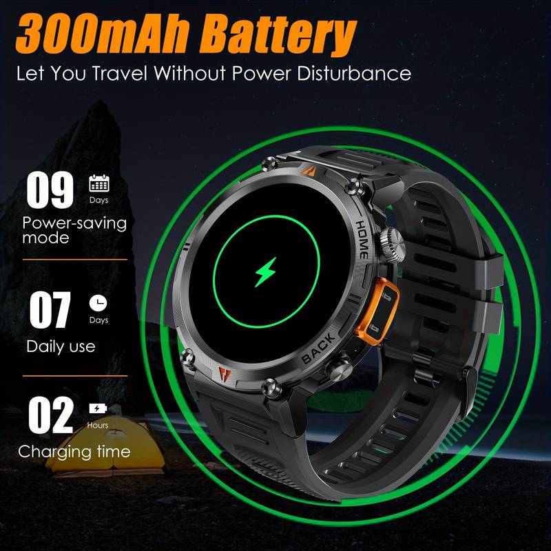 Ceas Inteligent Sport JELLOO Pentru Bărbați: Iluminare LED, Răspunde/efectuați Apeluri, Ceas Sport În Aer Liber, Tracker Fitness, Pedometru Și Multe Altele - Compatibil Cu Android! detalii 4