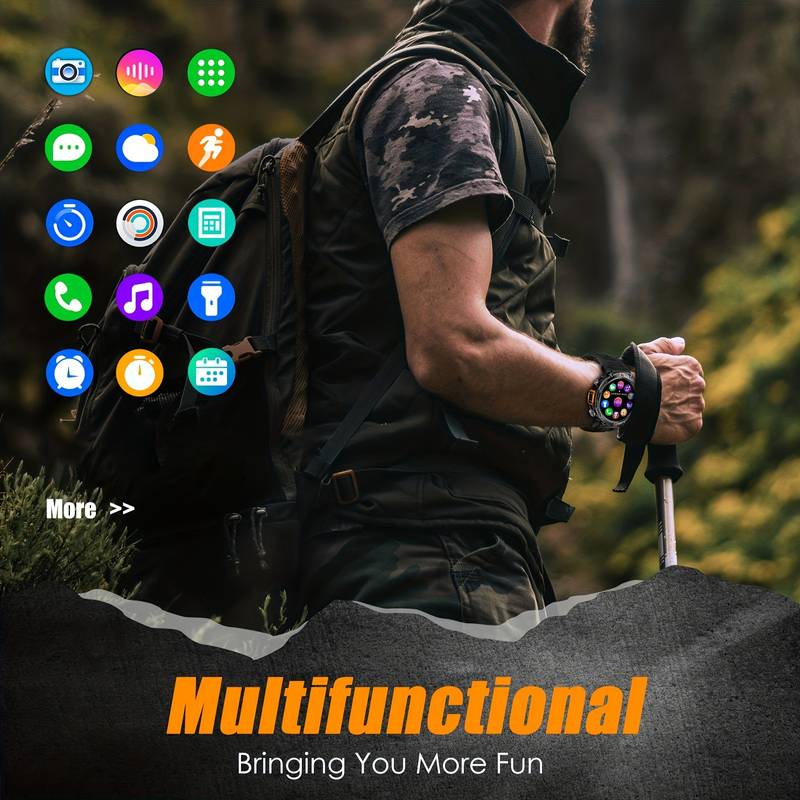 Ceas Inteligent Sport JELLOO Pentru Bărbați: Iluminare LED, Răspunde/efectuați Apeluri, Ceas Sport În Aer Liber, Tracker Fitness, Pedometru Și Multe Altele - Compatibil Cu Android! detalii 3